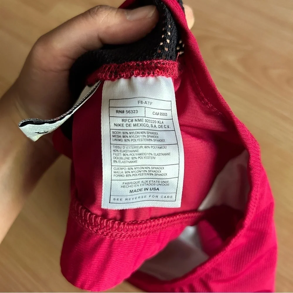 Vintage Nike Red Black Mesh Training Sports Bra Medium